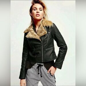 Free People Vegan Leather Blair Motorcycle Jacket